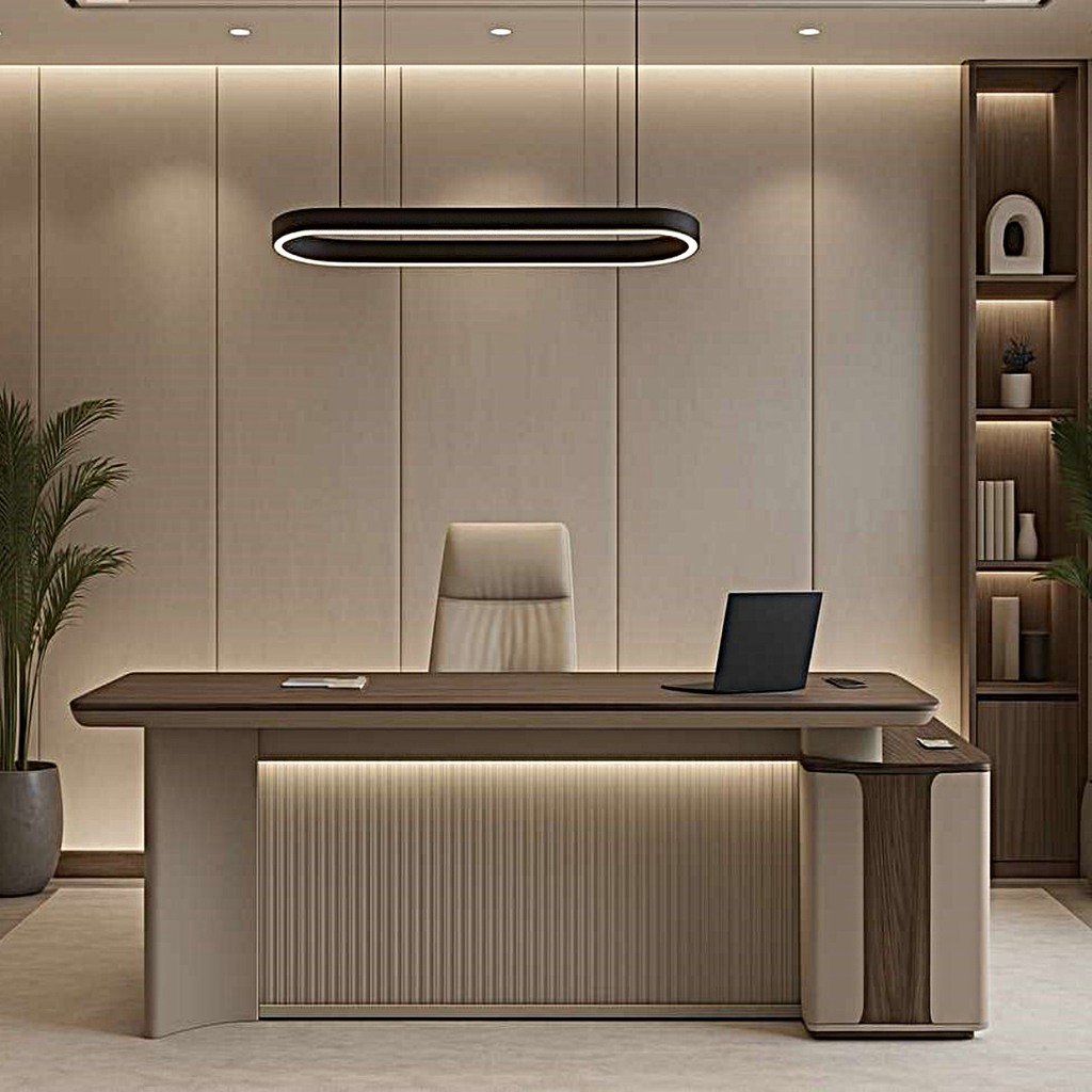 [BFT-525-180-L] Castello executive desk with side credenza (2000, Left)
