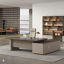 Imperial executive desk with side credenza