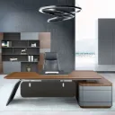 Laurel executive desk with side credenza