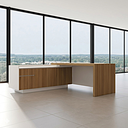 Yawn executive desk with side credenza
