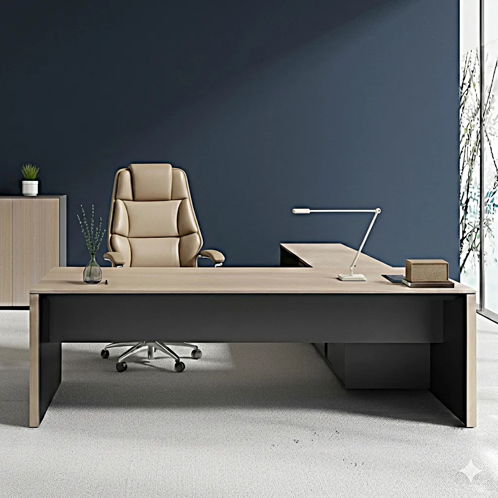 [EL-LDCZ-2018B-OA] Elon L-shape desk with side credenza