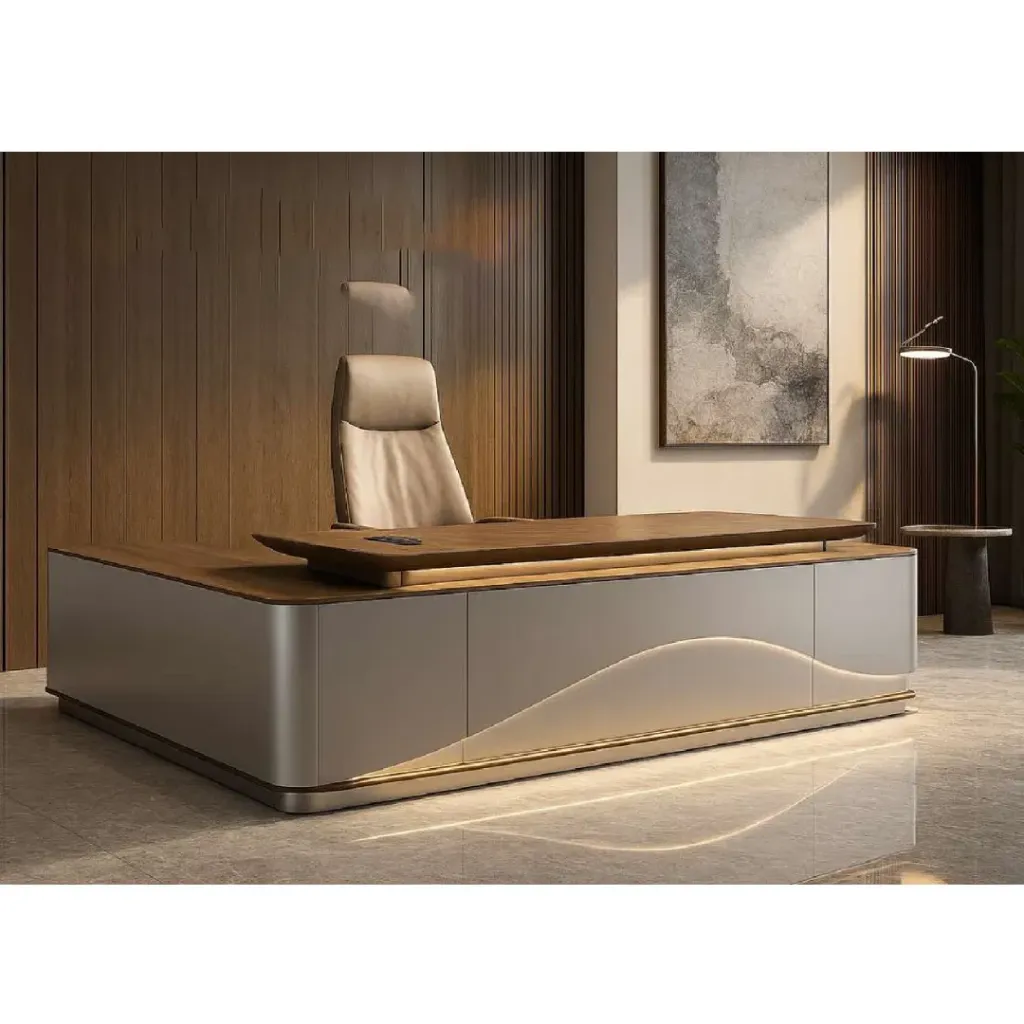 Sovereign executive desk with side credenza