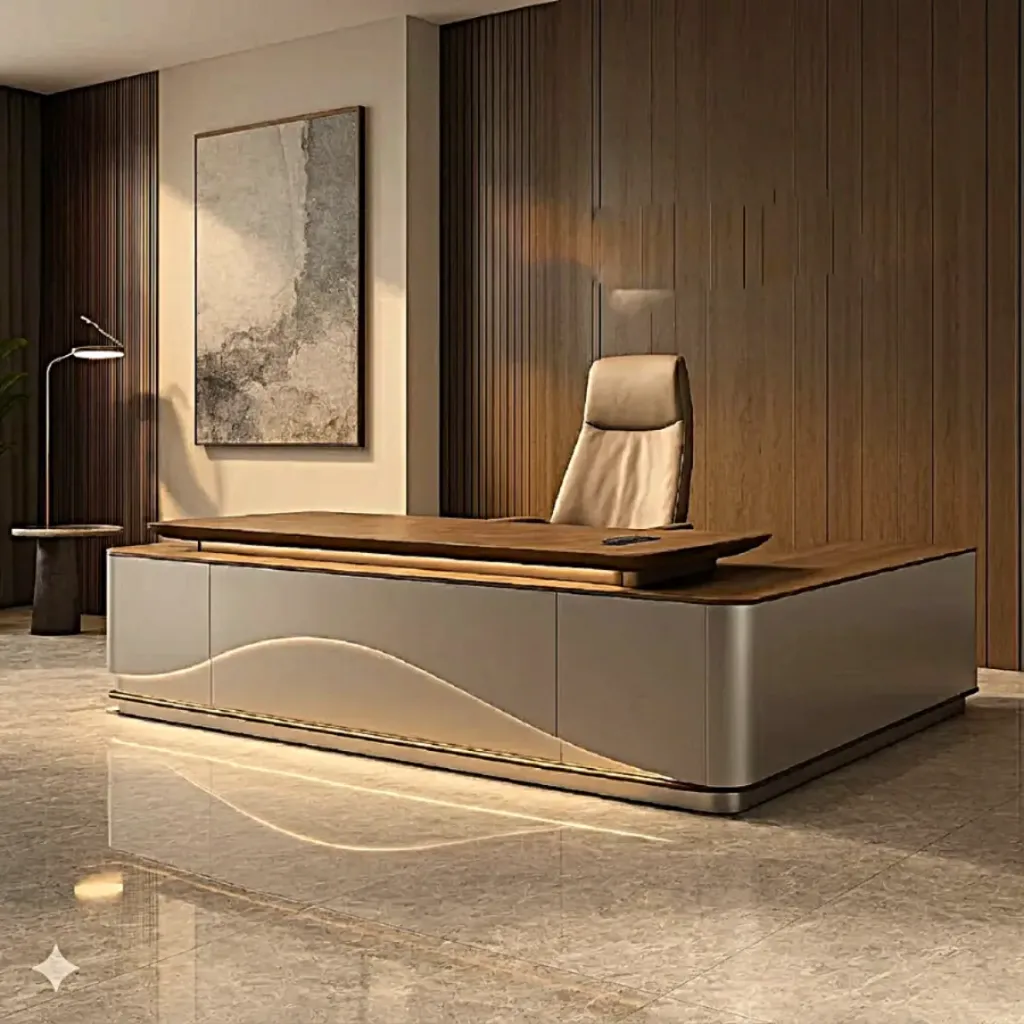 [BFT-OD-LJA20-280-L] Sovereign executive desk with side credenza (Left)
