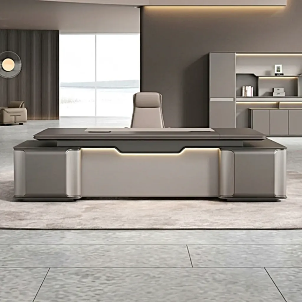 [BFT-DDG-01D24] Lumara executive desk with side credenza (Left)