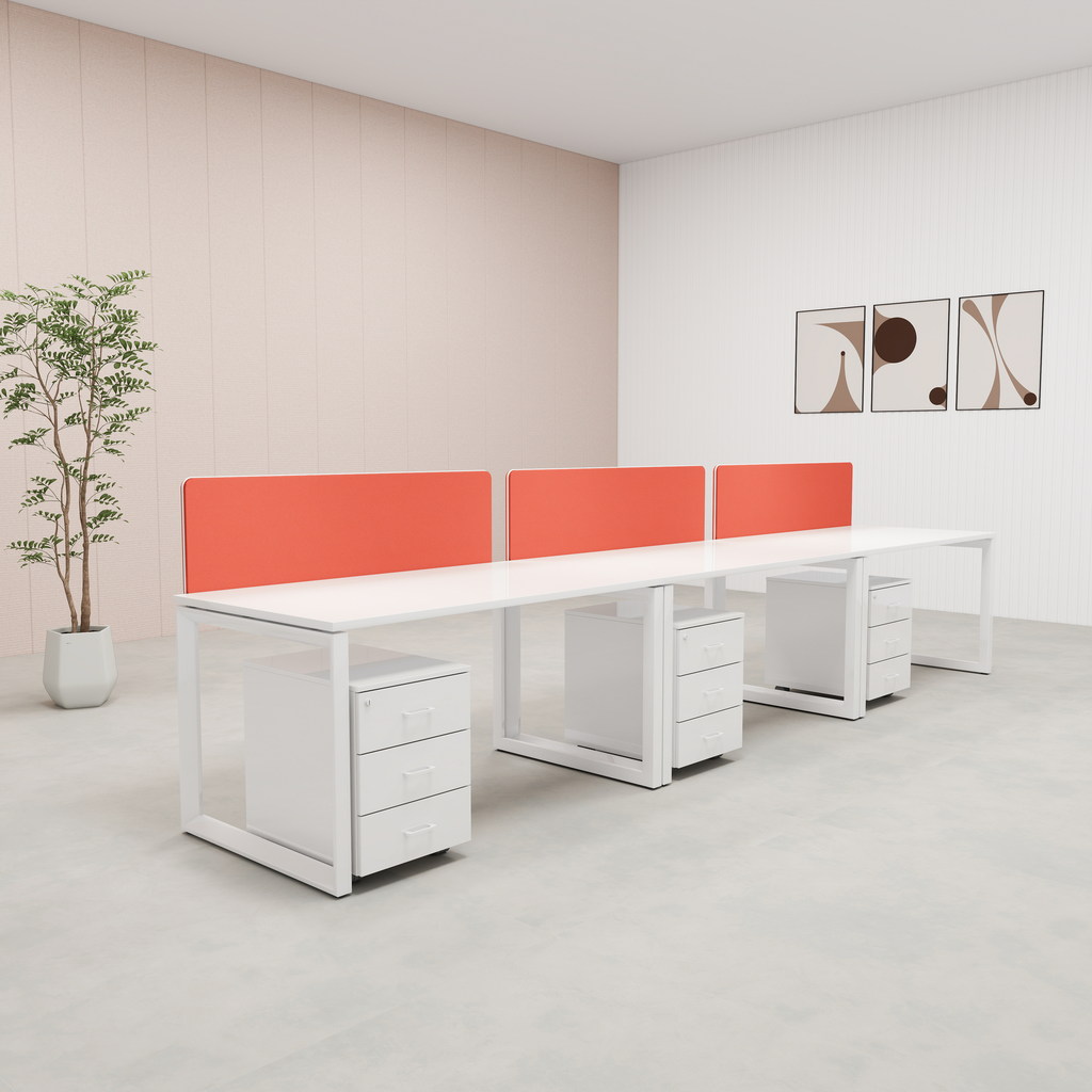 [OPO-WS3L-1206-WL-WT-F1] Opera workstation (Linear of 3) (White, White, 1200)