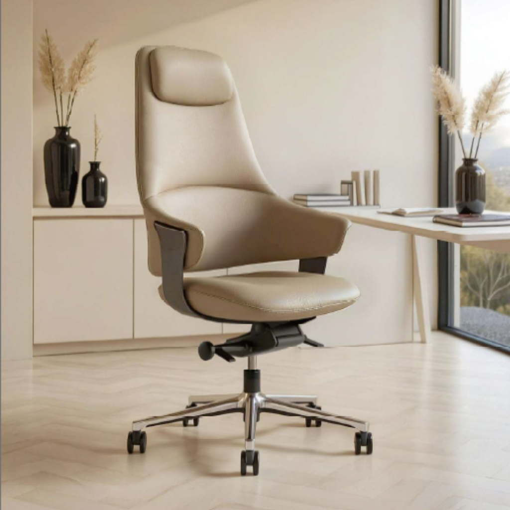 [SOLARO-HB-TN-PU] Solaro chair (High back, Tan, PU Leather)