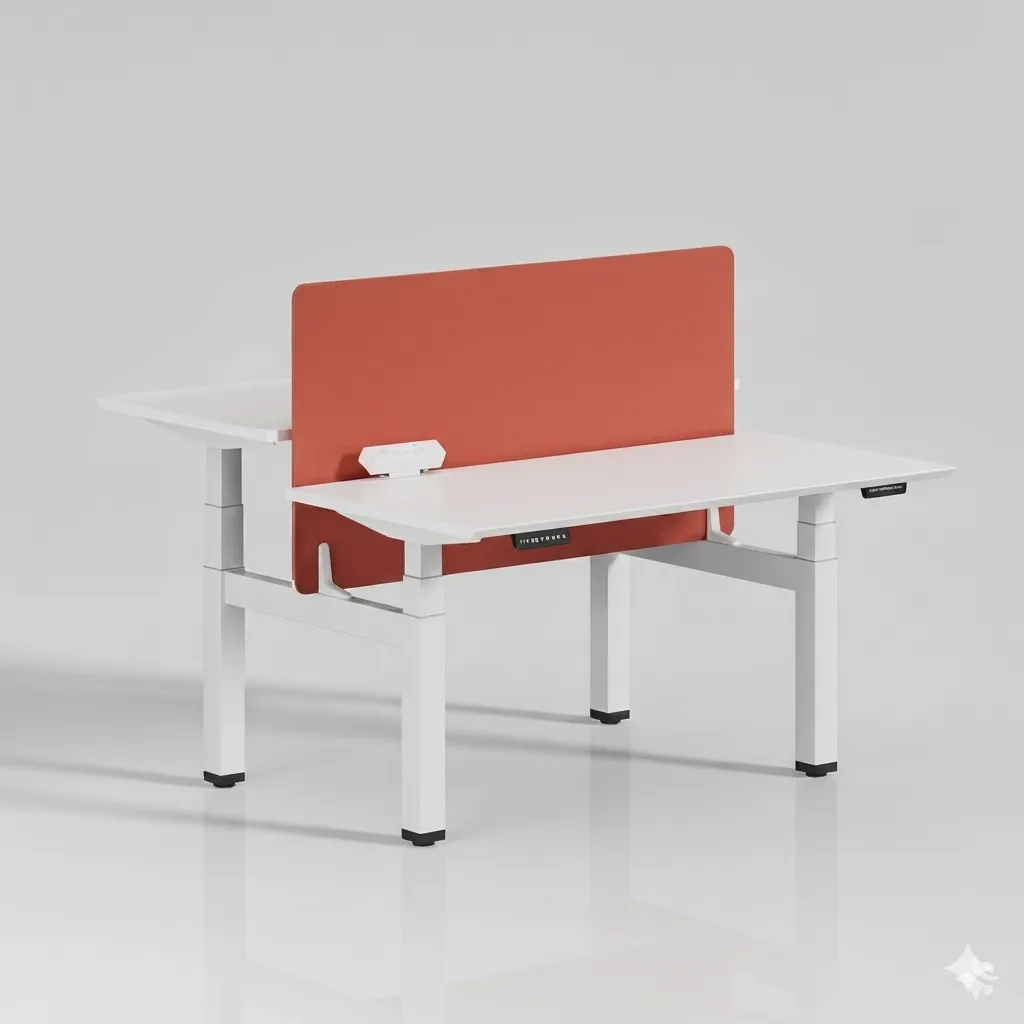 [MV-HD-1415-WL-WT] Moov height adjustable double desk (White, 1400)