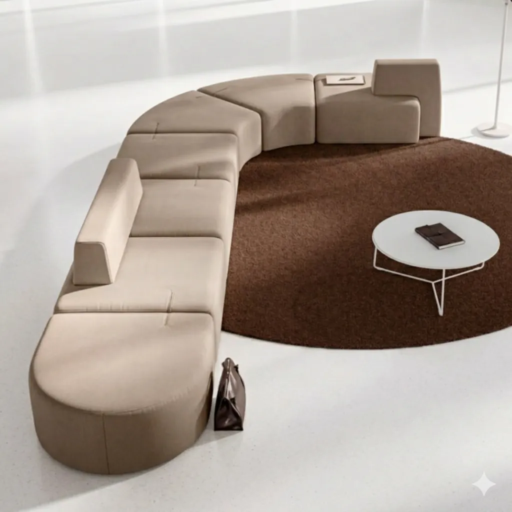 [MISE-MOD-5S] Mise curved Modular sofa