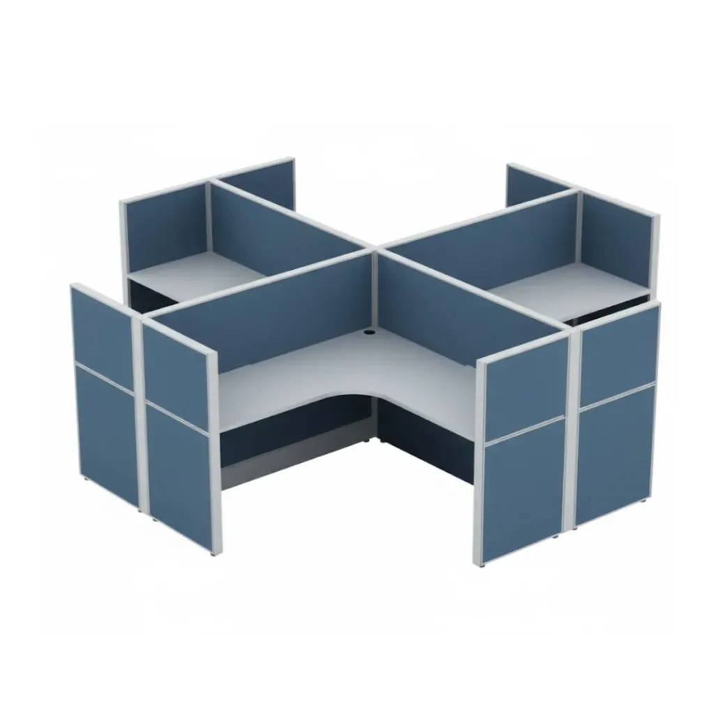 [WS4-T814-1414-F4-WT] Panel Hung workstation (Cluster of 4)(1400)