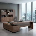 Milano executive desk with side credenza