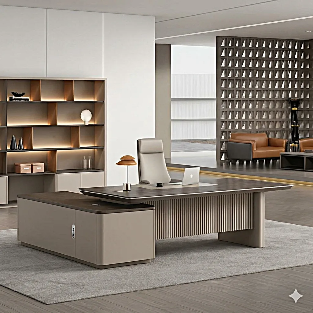 [BFT-602-180] Imperial executive desk with side credenza (1800)
