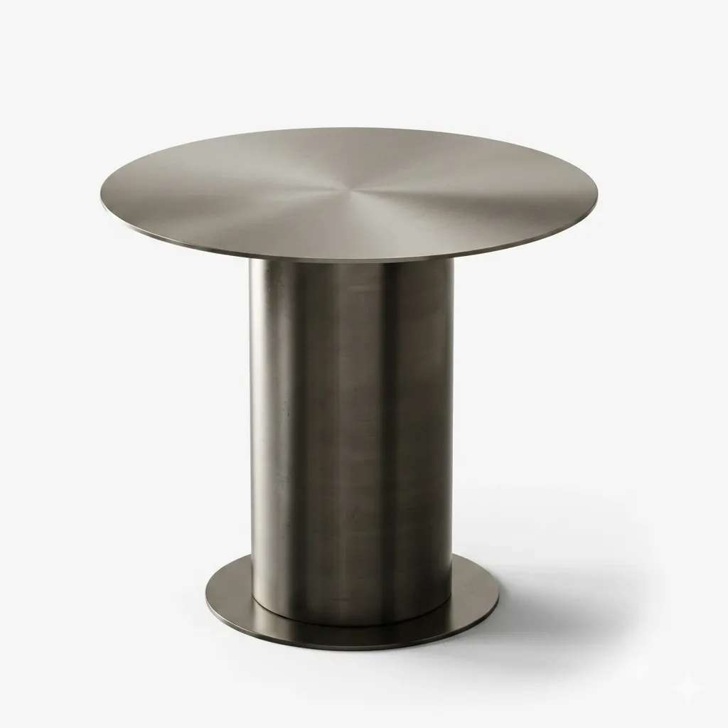 Coffee table round-Stainless