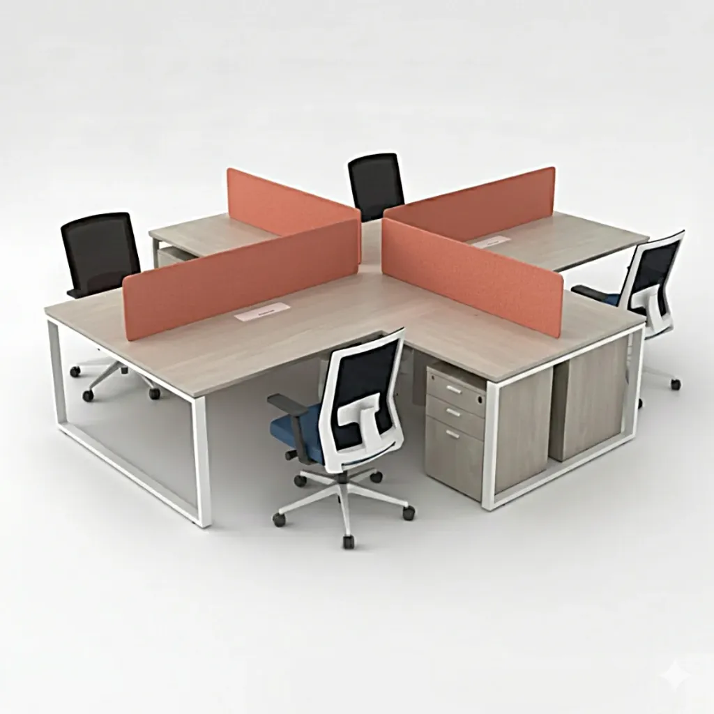 [OPO-WS4R-1414-WL-OA-F2] Opera L workstation (Cluster of 4) (White, 1400)
