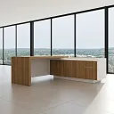 Yawn executive desk with side credenza (2000)