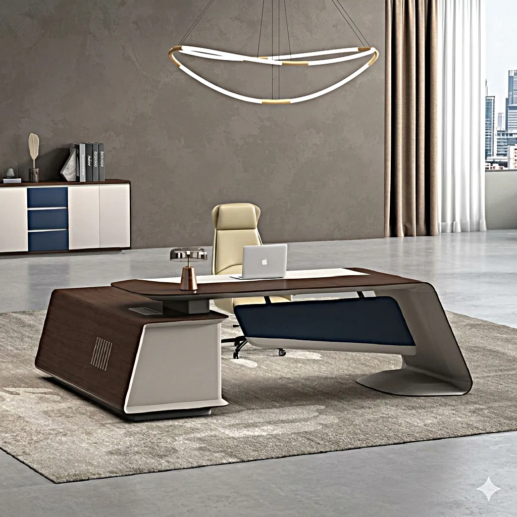Majestico Executive desk with side credenza (2200)