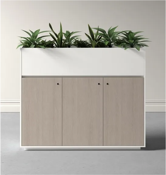 [OF-CS1512-WT-PL] Medium cabinet with planter box