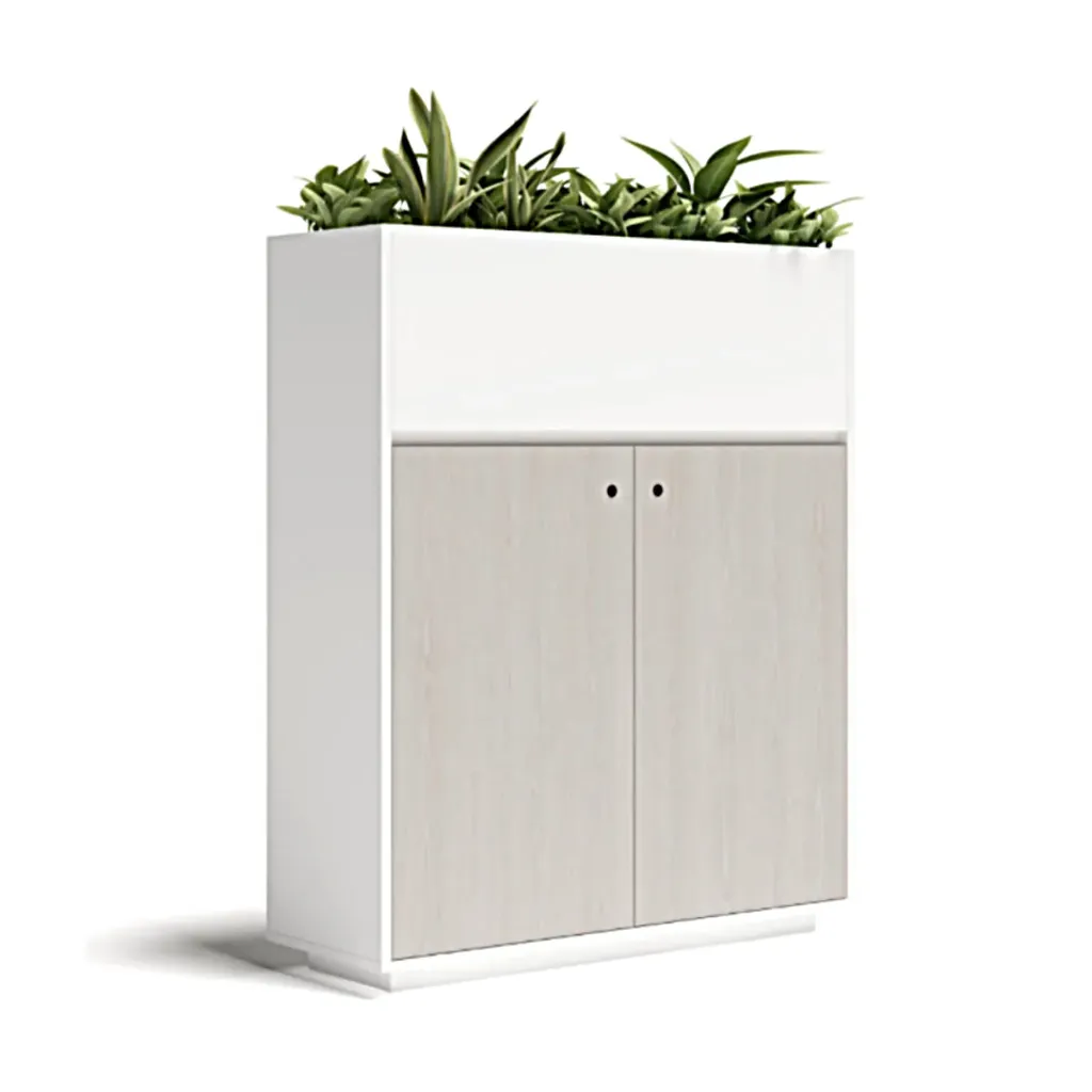 [OF-CS0712-WT-PL] Medium cabinet with planter box