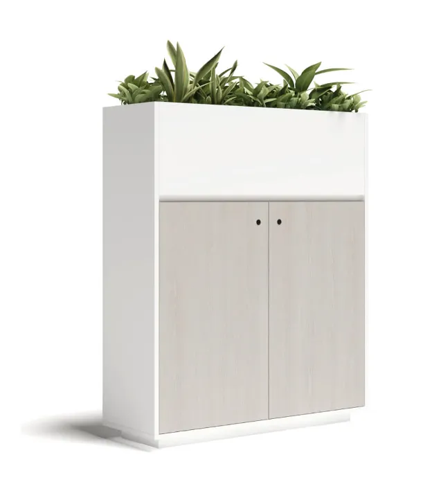[OF-CS0712-WT-PL] Medium cabinet with planter box
