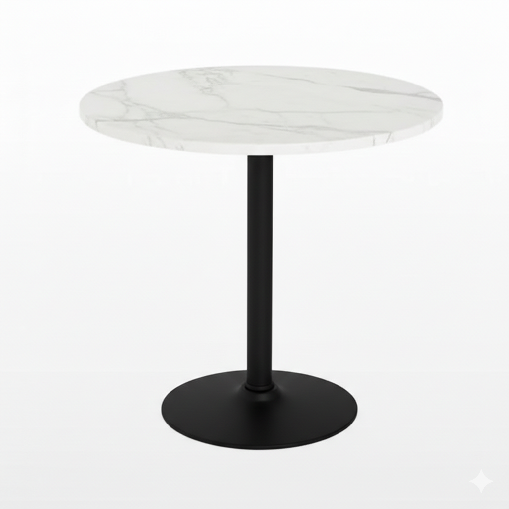 [PN-MT-08-BL] Round pantry table (Corian) (Black)