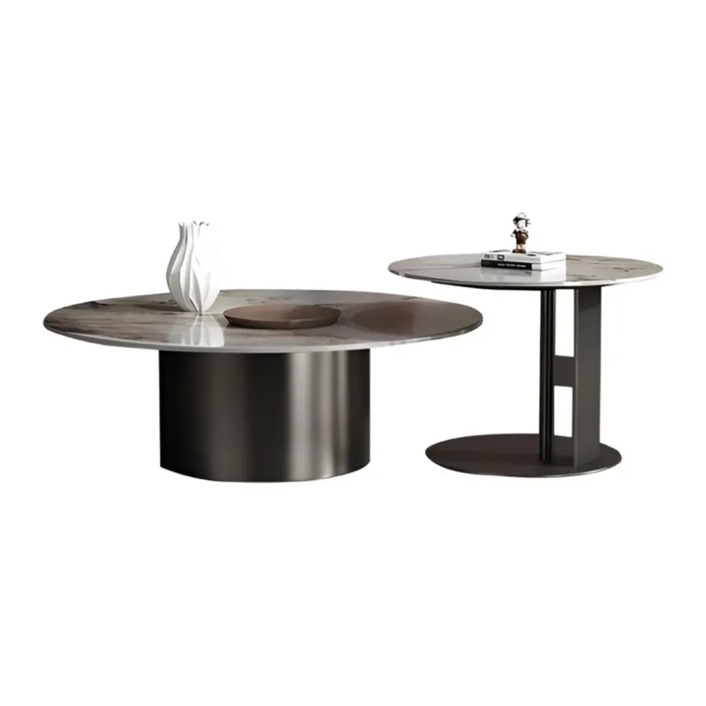 [CT-290AB-Y06-BL] Coffee table set (Black metal)